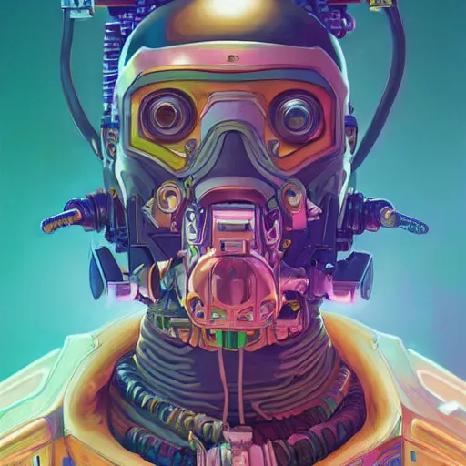 Prompt: high quality high detail portrait of a diesel punk cyber overwatch character in an alien world, tristan eaton, victo ngai, artgerm, rhads, ross draws, hyperrealism, intricate detailed, alphonse mucha, 8 k, sci - fi, pastel colors, artstation,