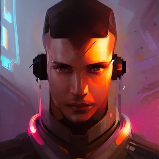 Image similar to a portrait of a handsome cybernetic hacker, cyberpunk concept art by pete mohrbacher and wlop and artgerm and josan gonzales, digital art, highly detailed, intricate, sci-fi, sharp focus, Trending on Artstation HQ, deviantart, unreal engine 5, 4K UHD image