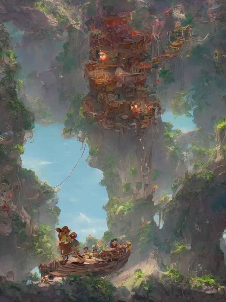 Image similar to tethered by disney concept artists, blunt borders, rule of thirds