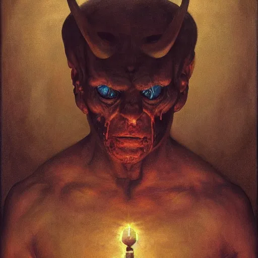 Prompt: goetic demon taking a selfie | highly detailed oil painting, hyperrealistic, very intrincate, detailes face | cinematic lighting, award - winning | by roberto ferri, gustav klimt, william waterhouse and tom bagshaw | by austin osman spare and william blake, trending on artstation, cgsociety, official art, octane.