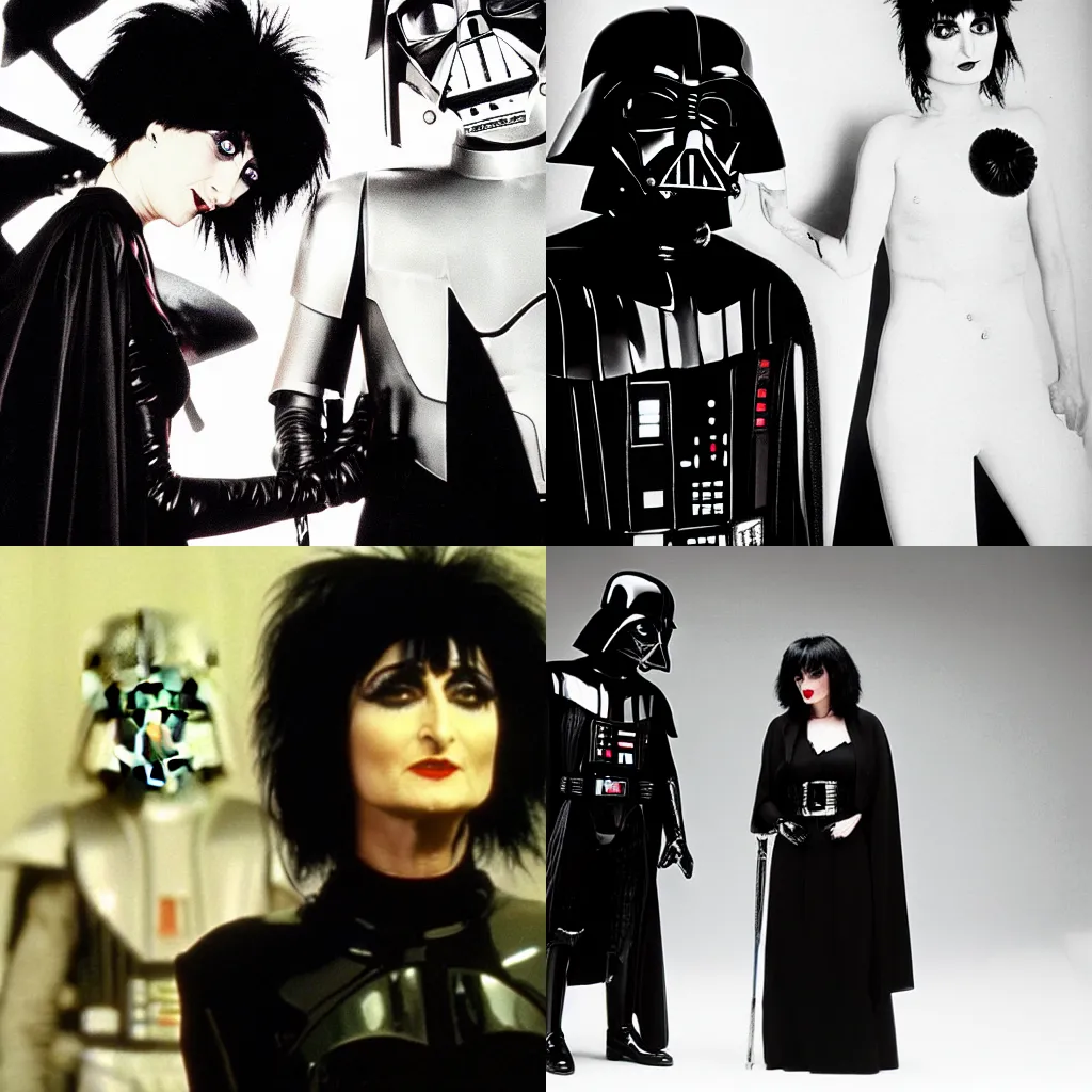 Prompt: siouxsie sioux talking to darth vader