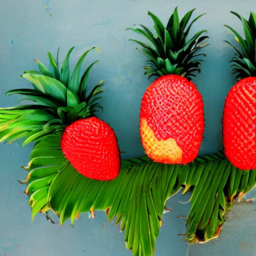 Image similar to pineapple as strawberry