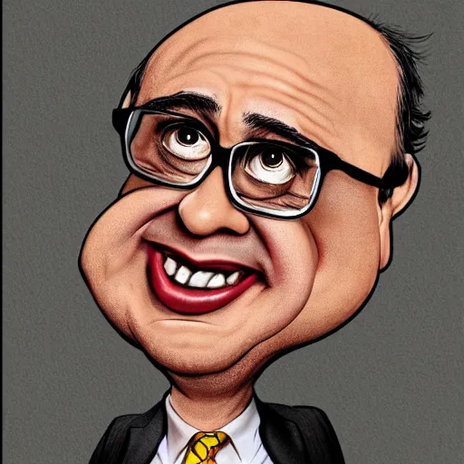 Prompt: caricature of Danny Devito