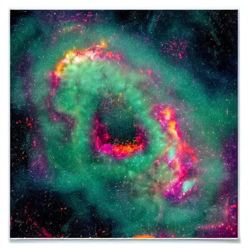 Image similar to An otherworldly scene with swirling galaxies and colorful nebulaes