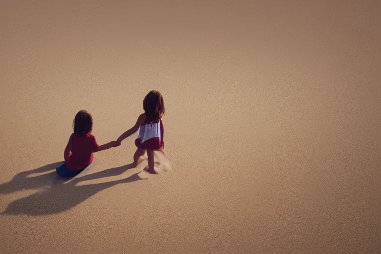 Prompt: a photograph of a family on the beach, holding hands, far - view, art, cinematic composition, octane render, high detail, 8 k, artstation trending, jcpenney portraits, wide shot, outdoors, wide - angle lens, soft focus, very coherent, 7 5 mm lens