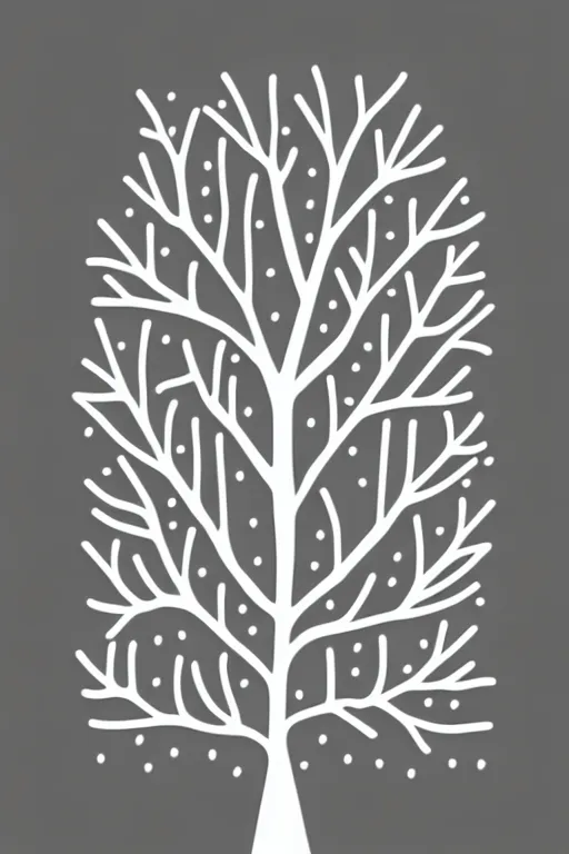 Image similar to doodle scandi winter tree, sticker - art, svg vector, adobe - illustrator