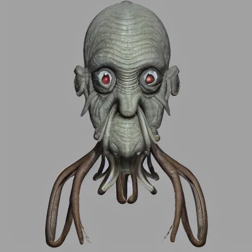 Prompt: squidward realistic skin 8k, detailed, high detailed, terrifying, eerie, deformed.