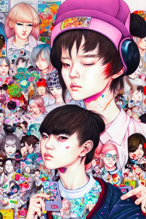 Image similar to video game system, style of yoshii chie and hikari shimoda and martine johanna, highly detailed