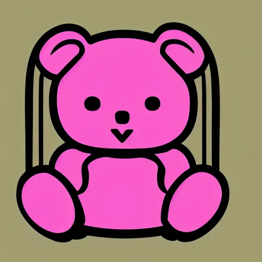 Image similar to a cute pink cuddly bear wearing headphones vector logo