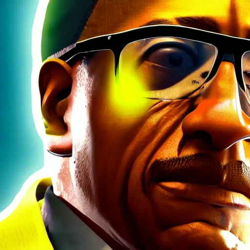 Prompt: A screenshot of Gustavo Fring in Rainbox six siege, 4k, highly detailed