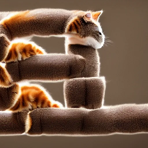 Image similar to a stunning professional photo of a cat centipede, cute, ultra detail, beautiful, national geographic quality