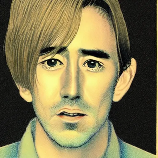 Image similar to “ lee pace portrait by ikenaga yasunari and ayana otake and ko rakusui, 6 0 s poster, drawing, realistic, sharp focus, japanese, dreamy, nostalgia, faded, golden hues, floral clothes ”