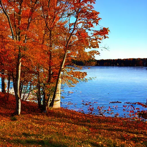 Prompt: crisp autumn day in maine