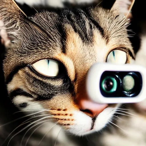 Prompt: cat first person perspective. camera mounted on a cat drinking milk. what a cat sees