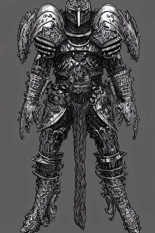 Prompt: armoured warrior humanoid monster, symmetrical, highly detailed, digital art, raven themed armour, sharp focus, trending on art station, kentaro miura manga art style