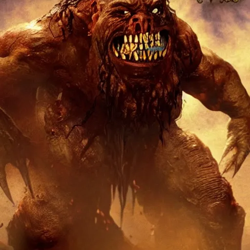 Image similar to a creature from a major horror hollywood movie, war orc