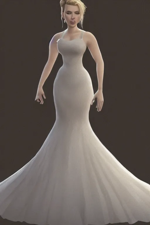 Prompt: Scarlett Johansson in a Wedding Dress, artstation, 4k detailed