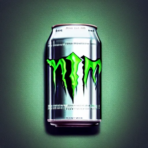 Image similar to aluminian can of monster energy drink, intricate and very very beautiful and elegant, highly detailed, digital painting, artstation, concept art, smooth and sharp focus, illustration