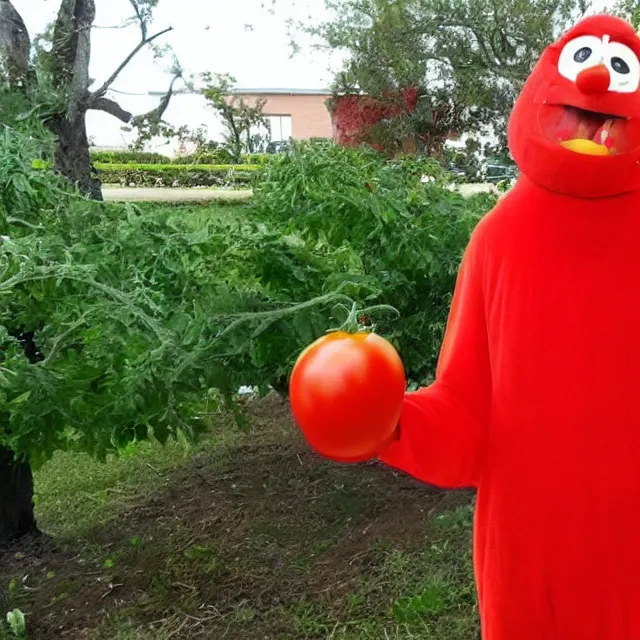 Image similar to jim carrey in a tomato costume