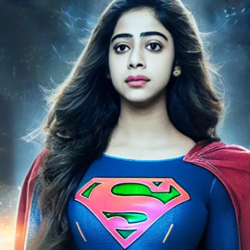 Prompt: artwork of janhvi kapoor as supergirl