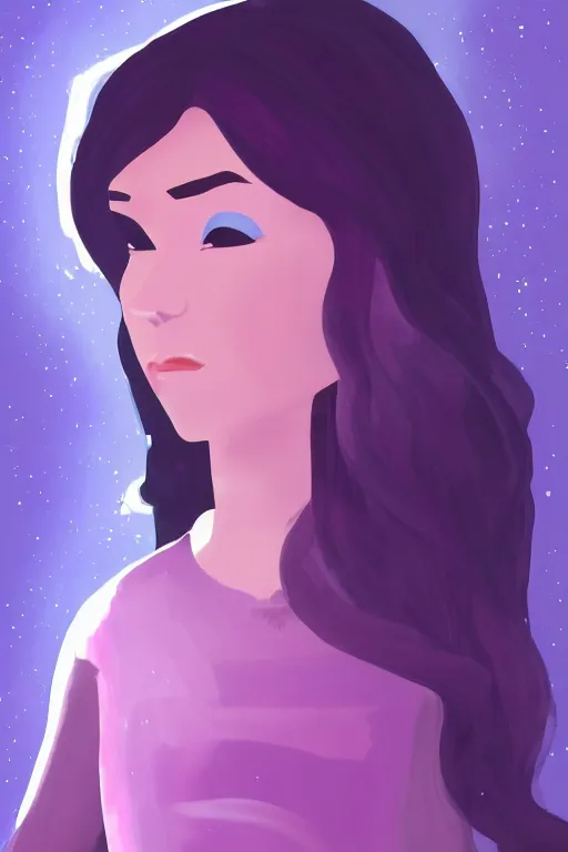 Image similar to Portrait of JaidenAnimations\'s cartoon avatar, abstract purple lighting, intricate, elegant, somber, highly detailed, digital painting, artstation, smooth, sharp focus, illustration