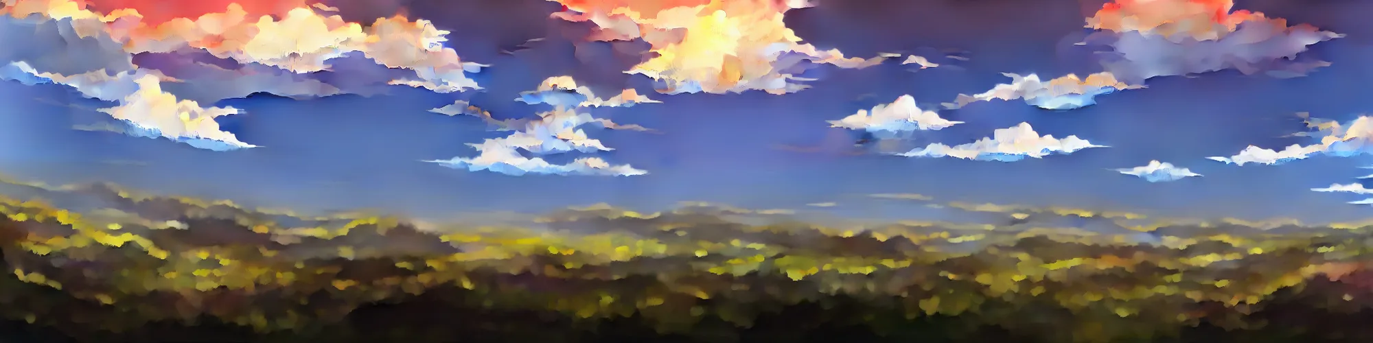 Image similar to panorama view of the sky. matte painting, anime, studio ghibli. professional digital painting, artstation, concept art, smooth, beautiful, cinematic