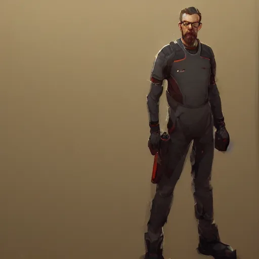 a full body portrait of gordon freeman by Krenz | Stable Diffusion ...