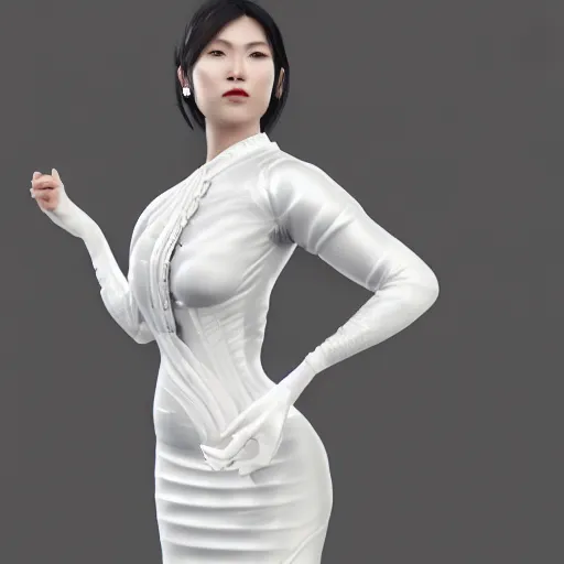 Prompt: muscular oiled woman wearing white ao dai, fat, ultra realistic, concept art, intricate details, highly detailed, photorealistic, octane render, 8 k, unreal engine.