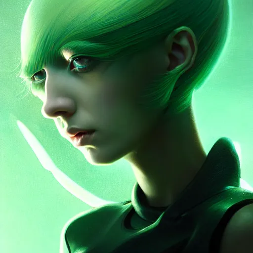 Prompt: insect - like alien - girl by tom bagshaw, green eyes and long black hair by ilya kuvshinov, rtx reflections, octane render 1 2 8 k, extreme high intricate details by wlop, digital anime art by ross tran, wide shot, close up shot, composition by sana takeda, dramatic lighting by greg rutkowski