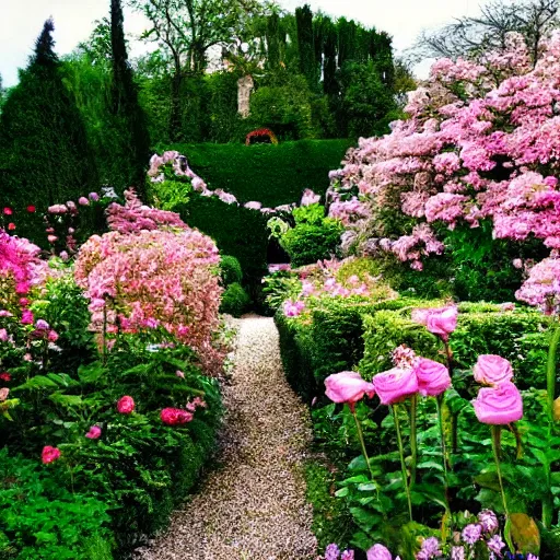 Image similar to rose castle romantic dreamy garden cloud ultra wide