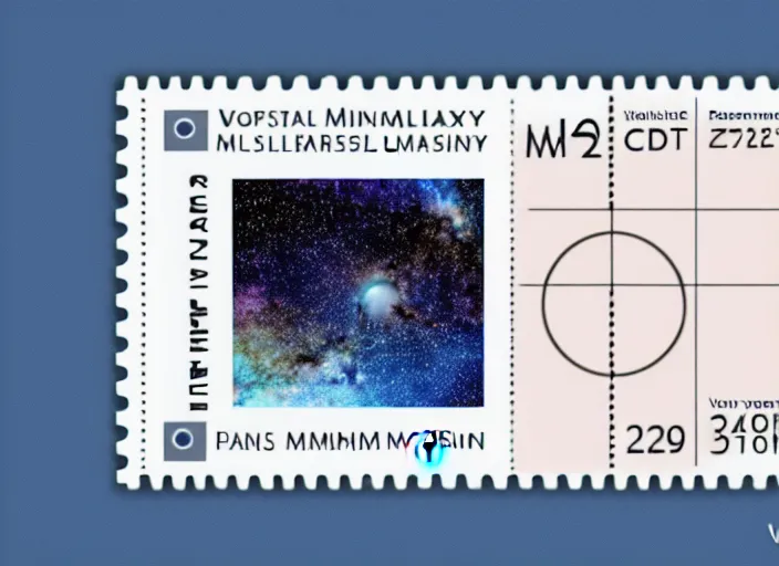 Image similar to a minimalistic milky way galaxy as a postage stamp, minimalistm, voroni diagram