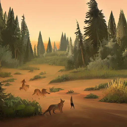 Image similar to a coyote sanctuary, featured on artstation