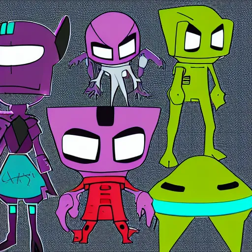 Prompt: invader zim toy design