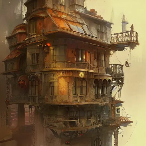 Prompt: steampunk house made from the fruit of the orange, digital art, concept art, by greg rutkowski, loish, trending on artstation