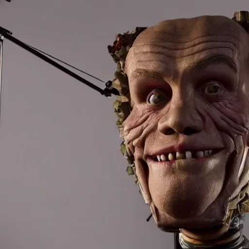 Prompt: animatronic John C. Reilly, exposed mechanics, photo, Stan Winston studios, detailed, 4k