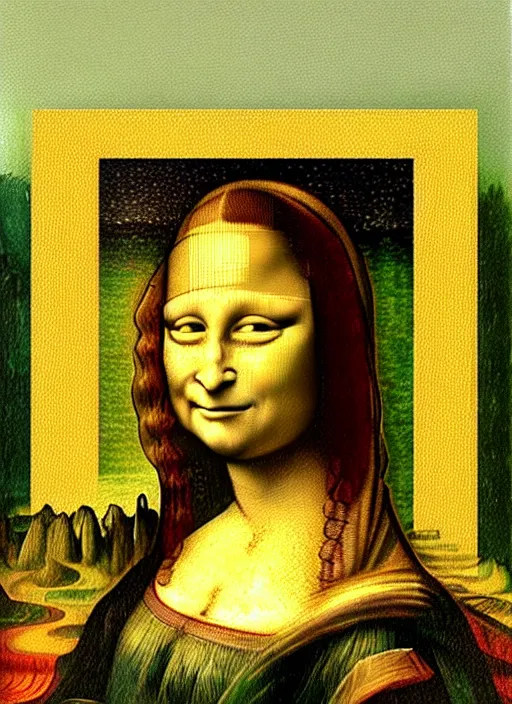 Image similar to lifelike oil painting portrait of mona lisa by van gogh