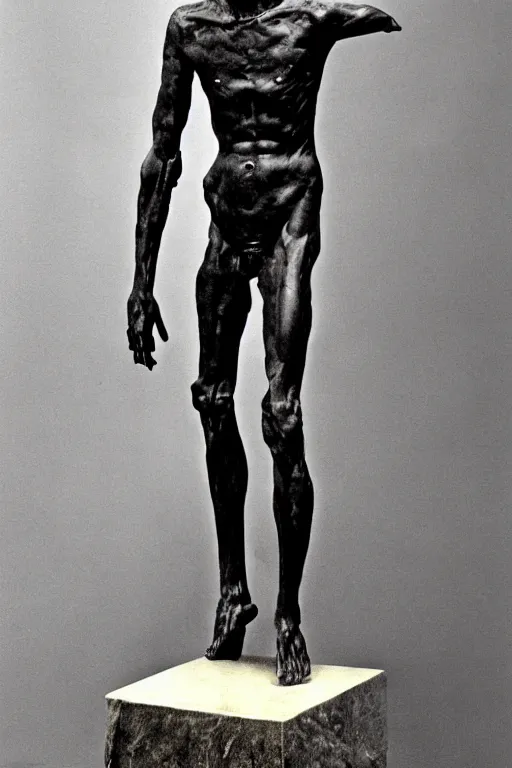 Image similar to full body, michel foucault sculpture by auguste rodin