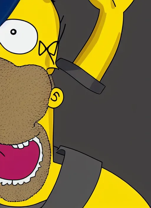 Image similar to highly detailed portrait of homer simpson made out of stone, digital art, unreal engine