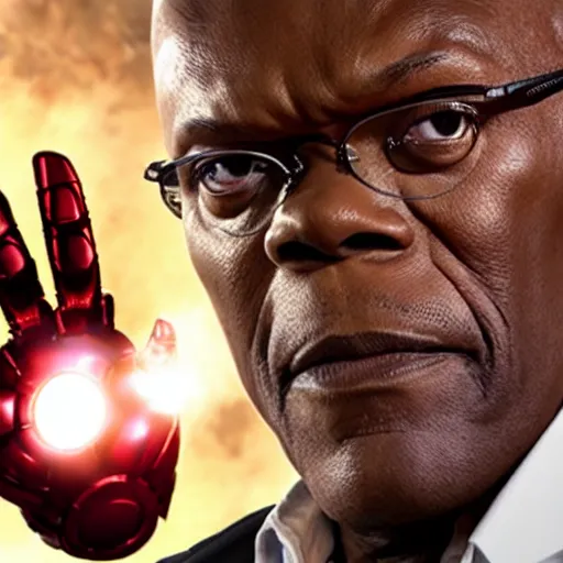 Image similar to samuel l jackson as iron man