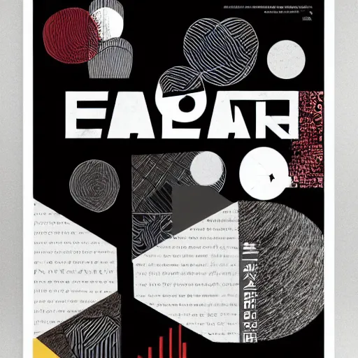 Image similar to graphic design poster by palefroi, nanae kawahara, damien tran, elements in a composition, risoprint, illustrative and abstract