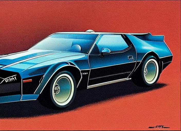 Prompt: kitt 1 9 8 2 pontiac trans am. style star wars, retro, retro futurist. concept art by ralph mcquarrie