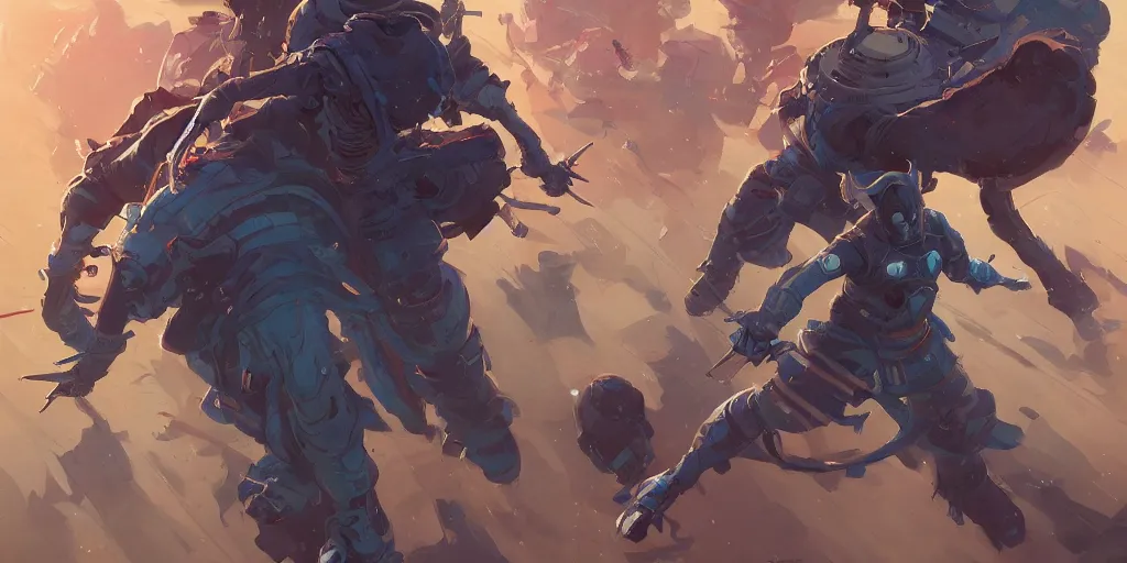 Image similar to space ninja, tooth wu, dan mumford, beeple, wlop, rossdraws, james jean, marc simonetti, artstation, giuseppe dangelico pino and michael garmash and rob rey and greg manchess and huang guangjian and makoto shinkai