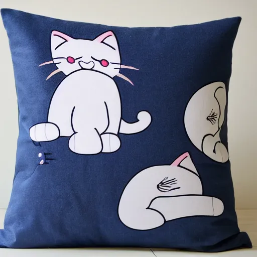 Image similar to pillow with cute cartoon cats pattern