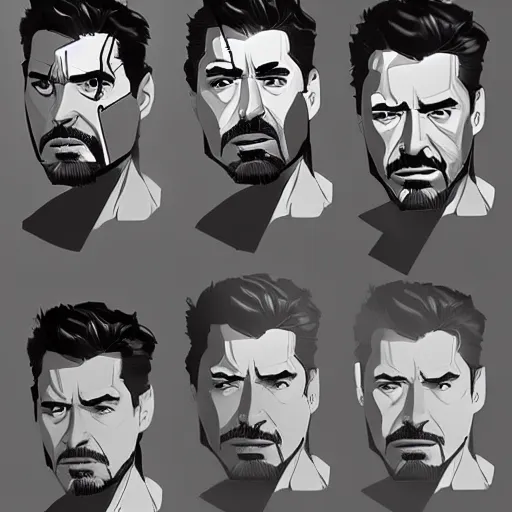 Prompt: concept art of tony stark, vector art, by cristiano siqueira, brush hard, highly detailed, artstation, high quality