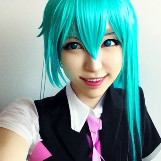 Prompt: hatsune miku in real life