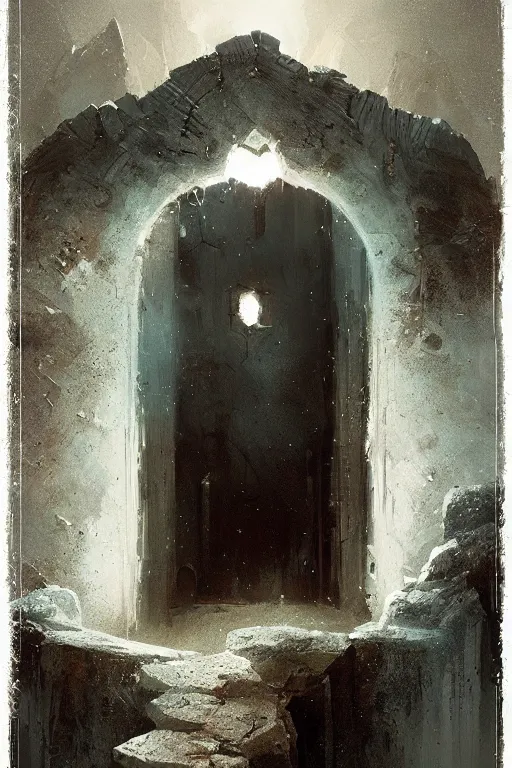 Image similar to The door of the purgatory by Greg Rutkowski and Zdzislaw beksinki, trending on artstation, artstationHD, artstationHQ, 4k, 8k