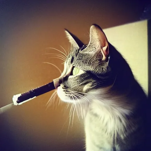 Prompt: “a realistic cat smoking”