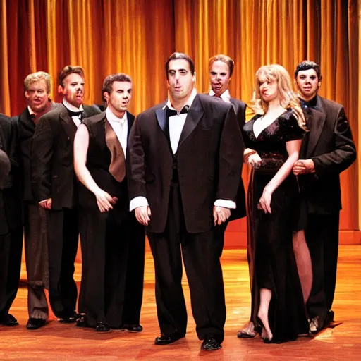 Image similar to the sopranos music opening night award - winning photography full cast curtain call