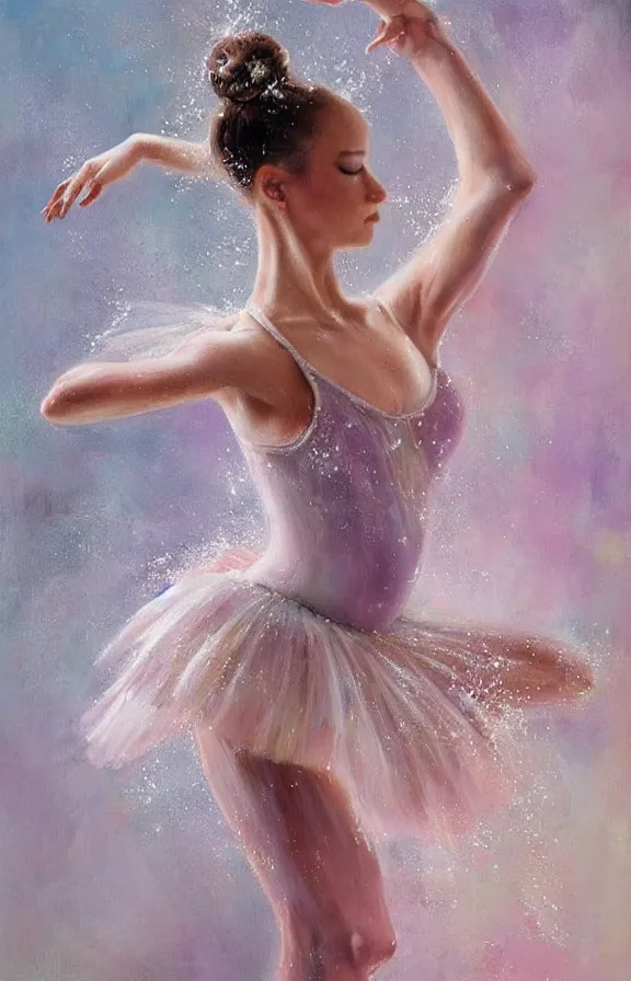 Prompt: ballerina dancing in a splash of milk, highly detailed