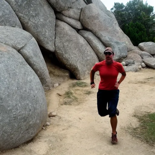 Image similar to Indiana Jones running from boulder trap in ancient temple